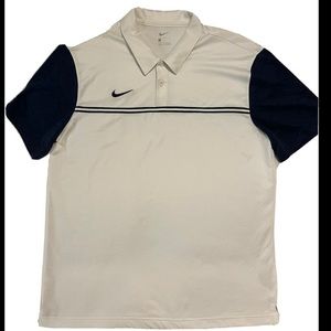 Nike Polo Men’s Short Sleeve Shirt‎ Size Large White And Black Casual Golf